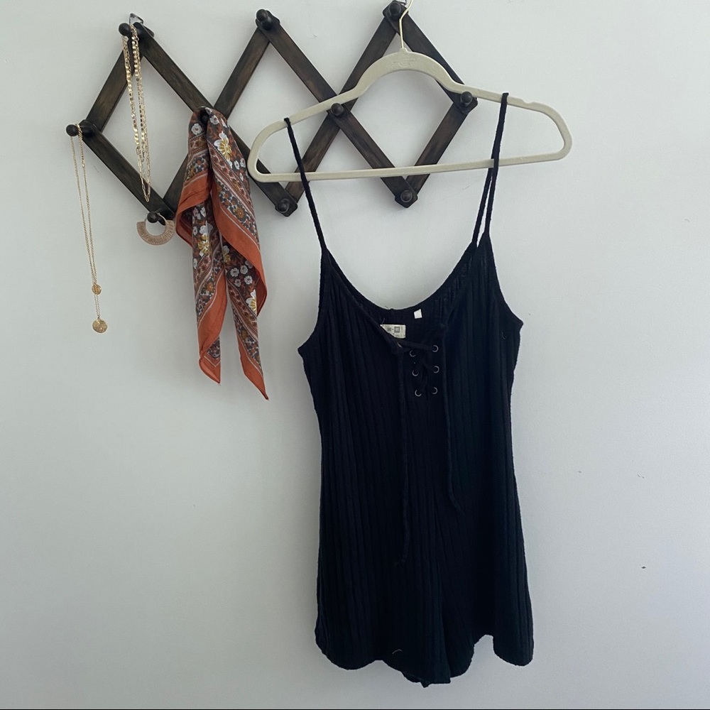 PACSUN black ribbed romper